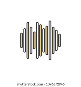 sound waves icon. Element of web icon with one color for mobile concept and web apps. Thin line sound waves icon can be used for web and mobile. Premium icon on white background