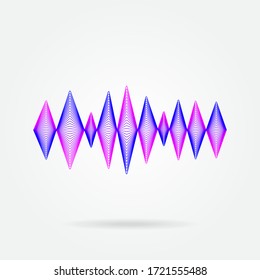 Sound waves icon. Equalizer symbol. Flat design. Stock - Vector illustration