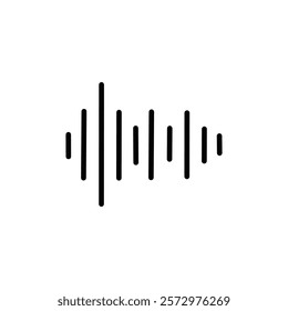 Sound waves icon flat editable icon mark