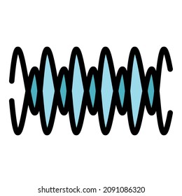 Sound waves icon. Outline sound waves vector icon color flat isolated
