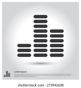 sound waves icon, pictogram icon on gray background. Vector illustration for web site, mobile application. Simple flat metro design style. Outline Icon. Flat design style