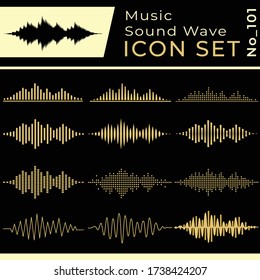 Sound waves icon set. Music sound wave equalizer vector design collection. Vector and illustration.