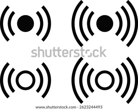 sound waves icon set. Voice message and sounds representation. podcast audio recording or voice chat. radar station signal
