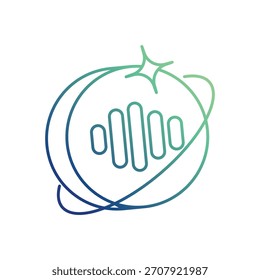 Schallwellen-Symbol auf weißem Hintergrund, Vektorgrafik