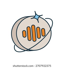 Icono de ondas de sonido con Vector de fondo blanco