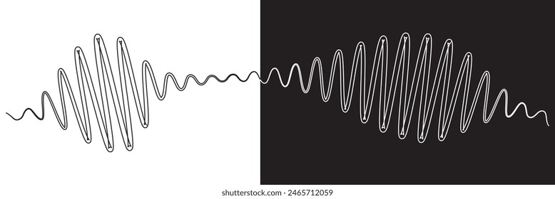 Ondas de sonido iconos. Ondas de audio degradadas, ondas de radio. Mensaje de voz . Iconos . Diseño de interfaz.