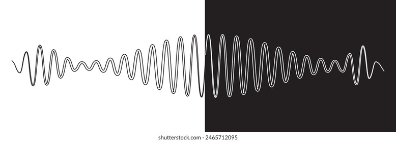 Sound waves icons. Gradient audio waves , radio waves. Voice message . Icons . Interface design.