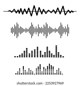 sound waves icons vector isolated on background
