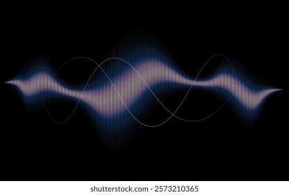 Sound waves isolated on black background. Sound waves symbol for websites, wallpapers, posters, advertisements, and print materials	