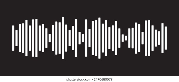 sound waves isolated on white and black background. Sound waves vector icon . vector illustration.