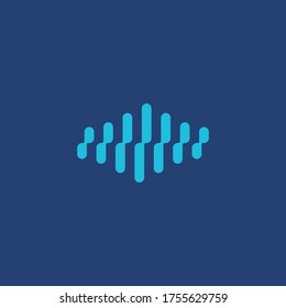 Diseño de la ilustración de la plantilla del logotipo de la línea de sonido de ondas. 
