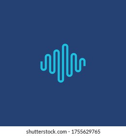 Sound of Waves Line Logo Template Illustration Design. 