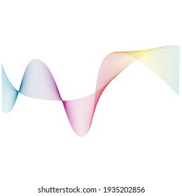 Sound waves  line vector illustration design template