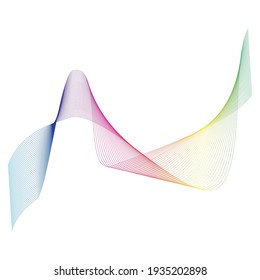 Plantilla de diseño de ilustraciones vectoriales de línea de ondas de sonido