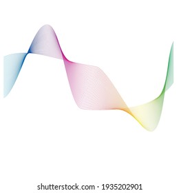 Plantilla de diseño de ilustraciones vectoriales de línea de ondas de sonido