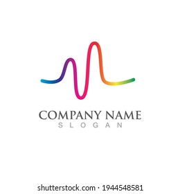 Sound waves  Line  vector illustration design template