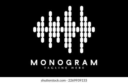 Sound waves logo abstract monogram vector