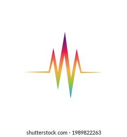 Plantilla de diseño de vectores de línea de logotipo de ondas de sonido