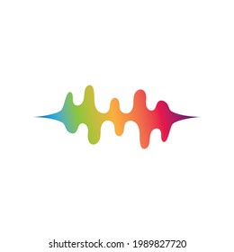 Sound waves logo line vector design template