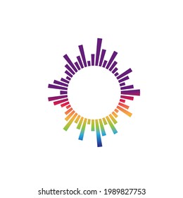 Sound waves logo line vector design template