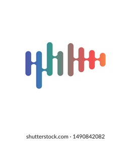 Sound waves logo vector illustration design template