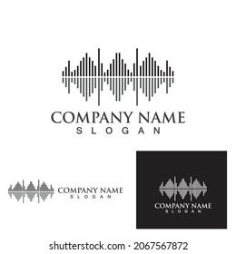 Sound waves logo vector illustration template