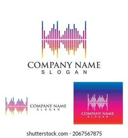 Plantilla de ilustración del vector del logotipo de ondas de sonido