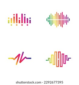 Sound-Wellen-Logo, Vektorgrafik-Design