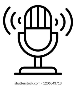 Sound waves in a microphone for recording voice 