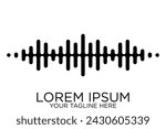 Sound waves Modern sound equalizer. Radio wave icons. Volume level symbols