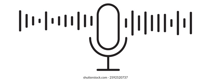 Sound Waves Monochrome Symbols Set. Music Waveform, Audio Frequency, Volume And Pulse. Black and White Colored Waves