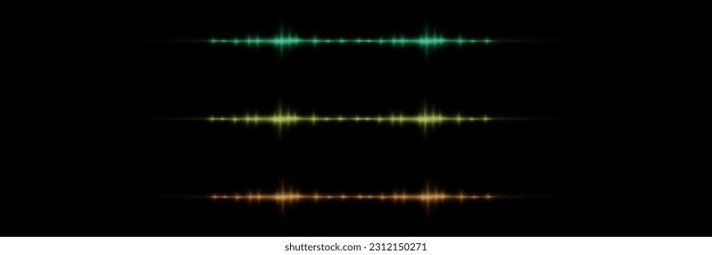 Schallwellen mit mehrfarbiger Farbe auf schwarzem Hintergrund. Hintergrund für Radio, Club, Party. Vibration des Lichts.
