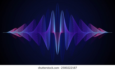 Sound waves on black abstract background. The black backdrop with wave gradation is perfect for music-related content, banners, awards, presentations, websites, and more.