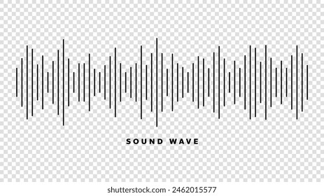 Sound waves on white background , Flat Modern design,isolated on a transparent background , illustration Vector EPS 10