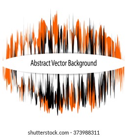 Sound waves oscillating. Abstract technology background  with oval banner for your text. Vector illustration.