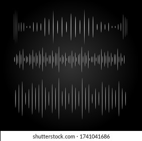 Sound waves oscillating dark black 