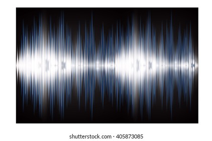 Sound waves oscillating dark black light, Abstract technology background. Vector.