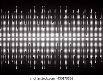 Sound waves oscillating dark black light, Wave Abstract technology background. Vector wave.