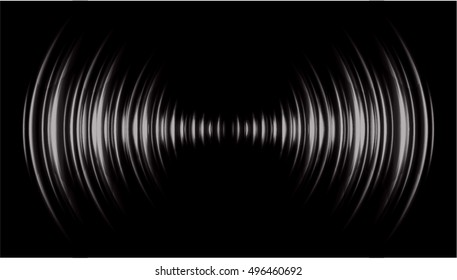 Sound waves oscillating dark black light, Abstract technology background. Vector.