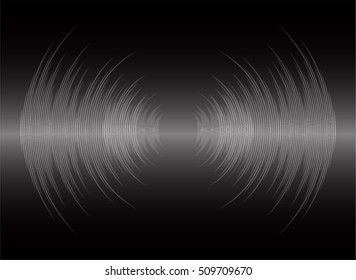 Sound waves oscillating dark black light, Abstract technology background. Vector.