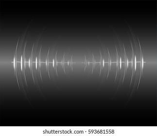 Sound waves oscillating dark black light, Abstract technology background. Vector.