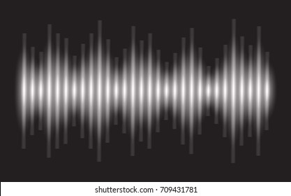 Sound waves oscillating dark black light, Abstract technology background. Vector.