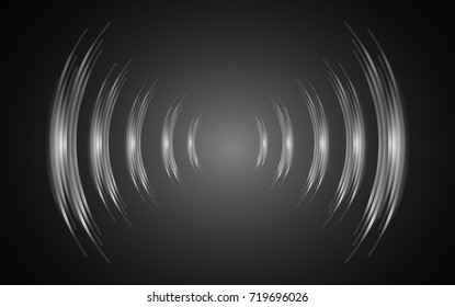Sound waves oscillating dark black light, Abstract technology background. Vector.