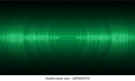 Sound waves oscillating dark blue light, Abstract technology background. Vector.