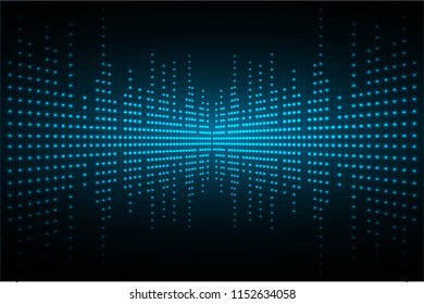 Sound waves oscillating dark blue light, Abstract technology background. Vector.