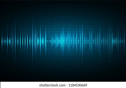 Sound waves oscillating dark blue light