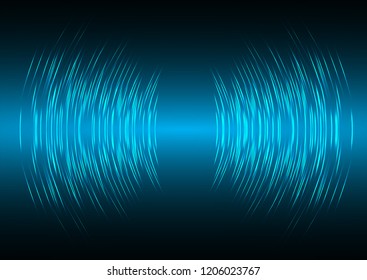 Sound waves oscillating dark blue light