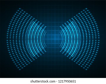 Sound waves oscillating dark blue light