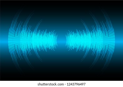 Sound waves oscillating dark blue light