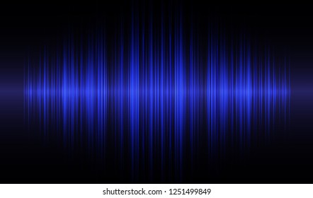 Sound waves oscillating dark blue light